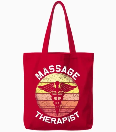 Vintage Massage Therapy Massage Therapist Tote Bags - Red