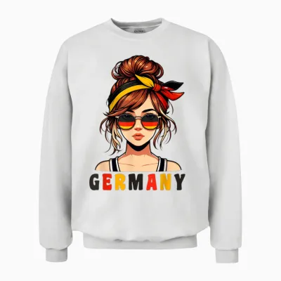 Deutschland Damen Frau Deutsch Deutsches Mädchen Damen Mädchen Unisex Sweatshirt - White