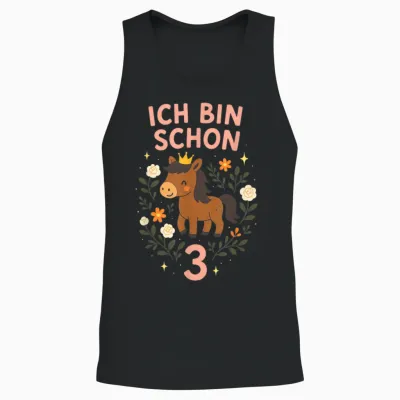 Ich Bin 3 - 3. Geburtstag 3 Jahre Alt - Pferde Unisex Tank Top - Black