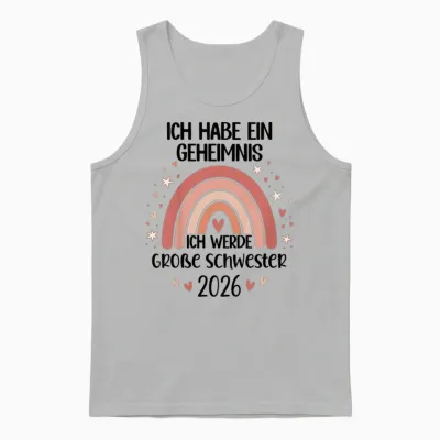 T-Shirt with German Text "ich Habe Ein Geheimnis Kinder Unisex Tank Top - Ash