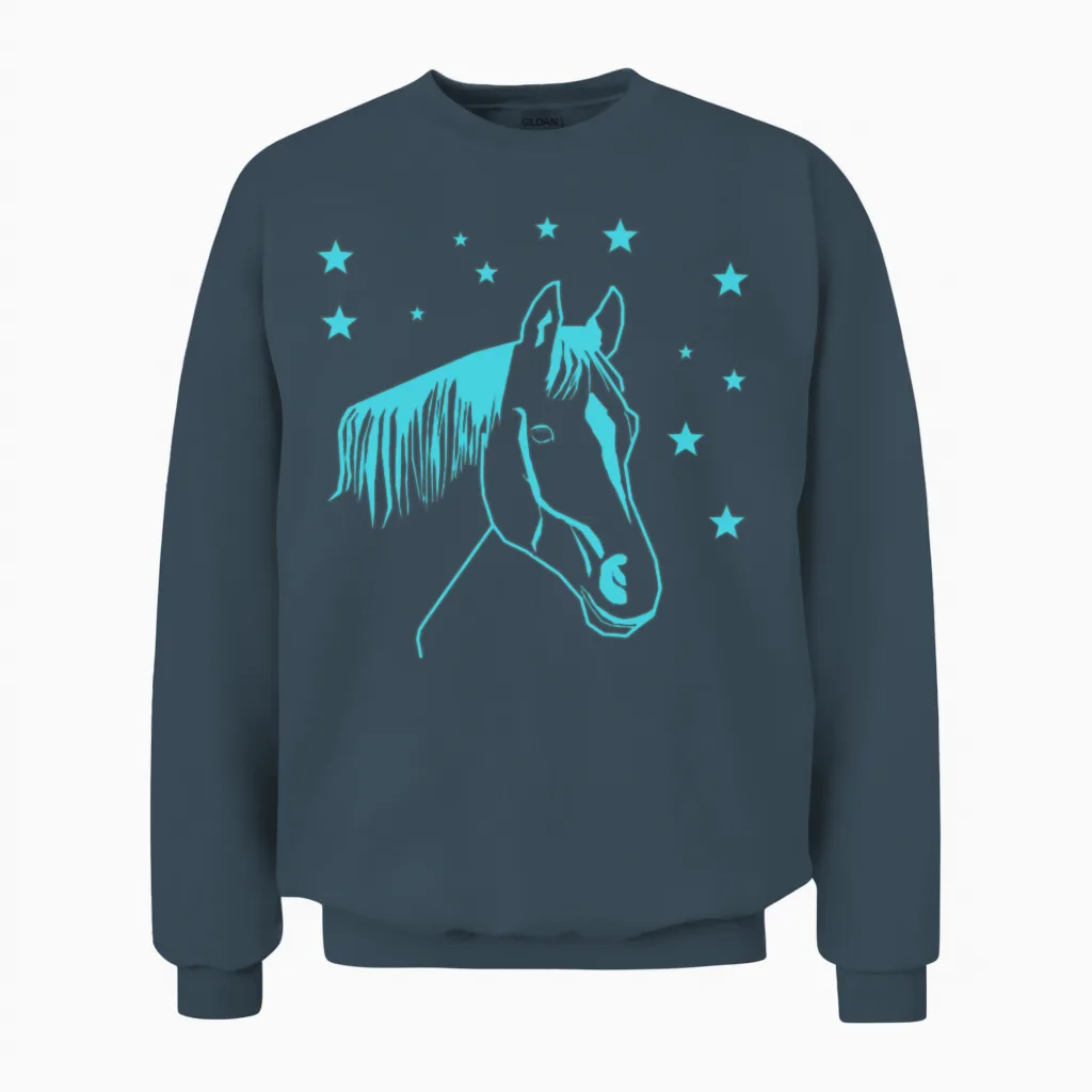 Horse - Dream Horse with Stars - Cool Gift Idea Unisex Sweatshirt in Dark Heather