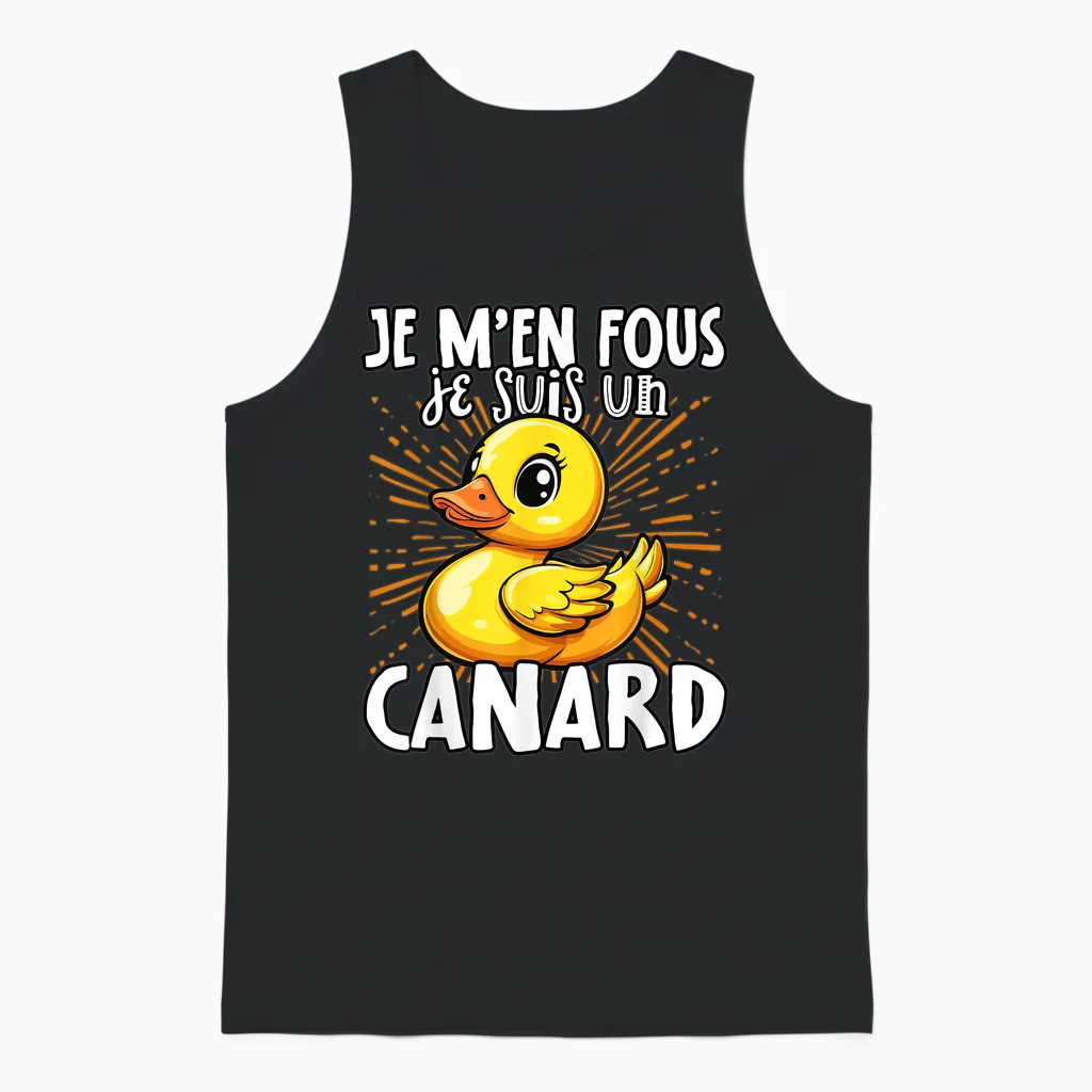 Je M'en Fous Je Suis Un Canard - Sweet Duck T-Shirt, Black, S Unisex Tank Top in Black
