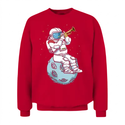 Trumpet Astronaut for Trumpet and Jazz Musicians Unisex Sweatshirt - Red