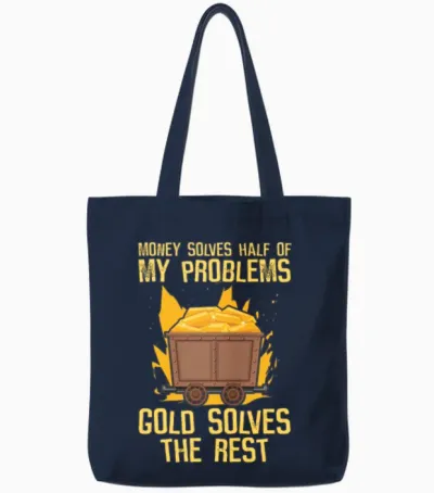 Gold Mining Tote Bags - Navy