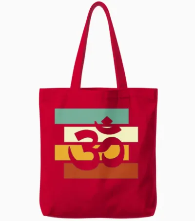 Meditation Retro Tote Bags - Red