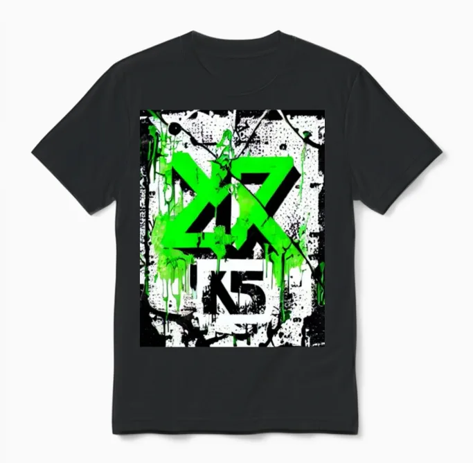 Street Culture Grunge Style Unisex T-Shirt in Black