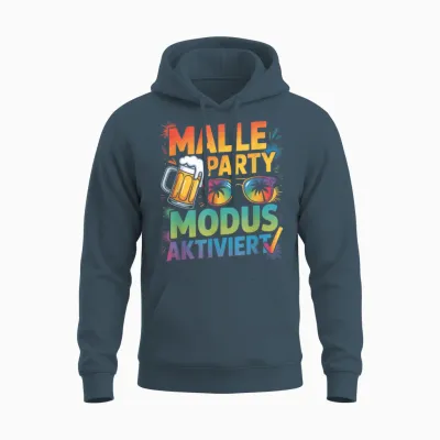 Malle Party Modus Aktiviert Brille Urlaub Gruppen Unisex Hoodie - Dark Heather