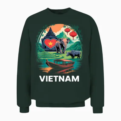 Vietnam Heart Love Unisex Sweatshirt - Forest