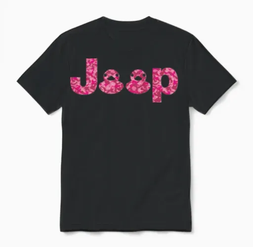Duck Duck - Camouflage Pink Unisex T-Shirt in Black