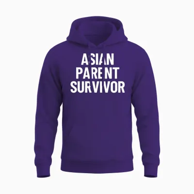 Asian Parent Survivor Funny Asian Stereotype Unisex Hoodie - Purple
