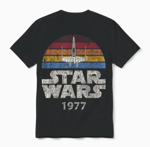 Star Wars X-Wing Trip 1977 Unisex T-Shirt in Black