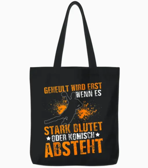 Geheult Wird Erst Wenn Es Stark Blutet Oder Komisch Absteht Tote Bags in Black