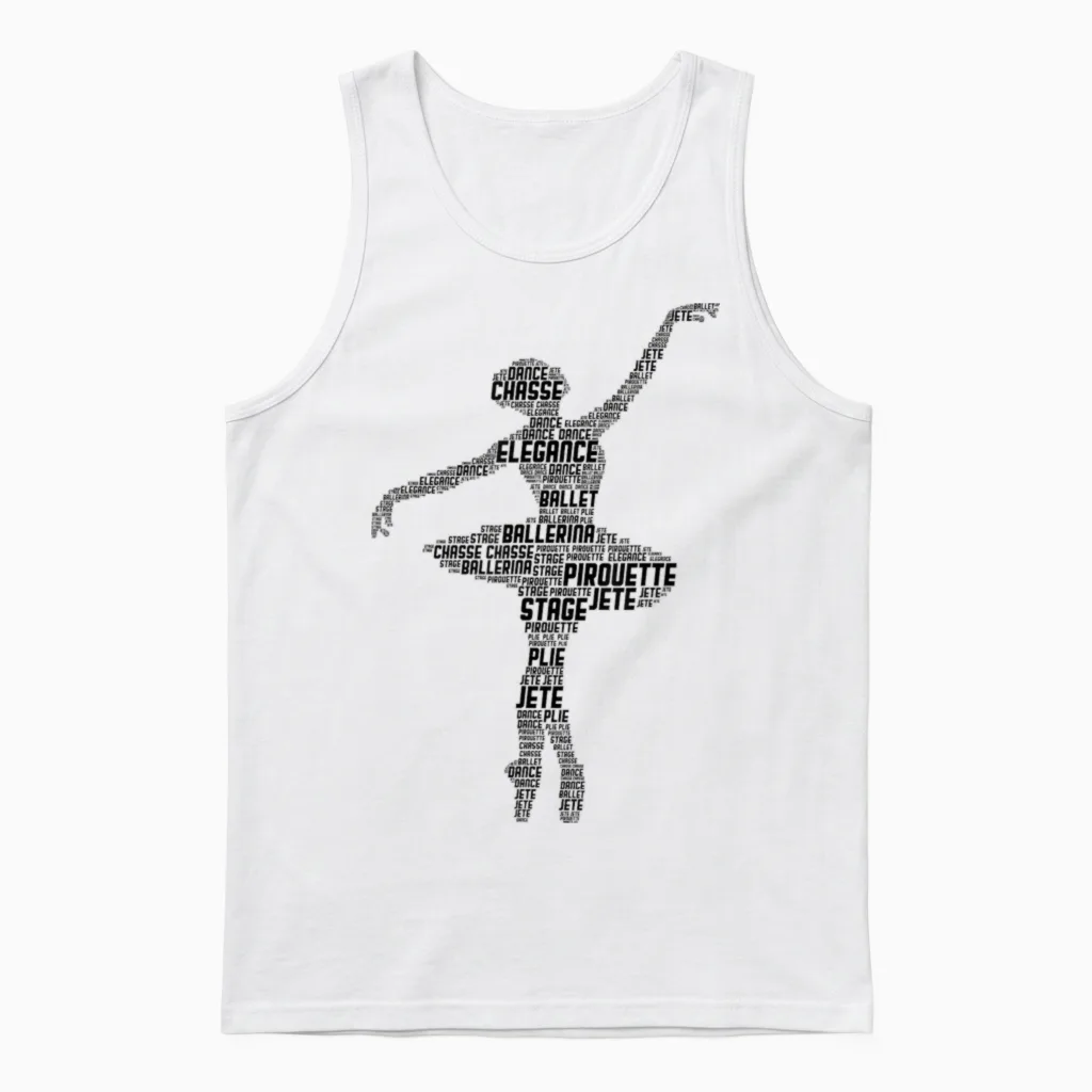 Ballerina Ballet Girls' Women's T-Shirt, White Unisex Tank Top in White