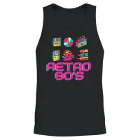 Classic Retro Style Unisex Tank Top - Black – 2