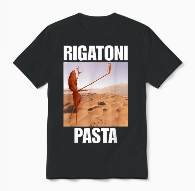 Marcus the Worm Rigatoni Pasta Unisex T-Shirt in Black