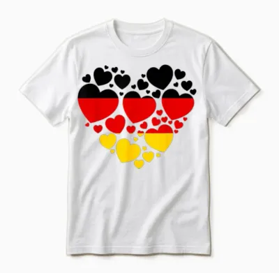 Deutschland Flagge Herz Idee Für Frauen & Deutsche Flagge Erbe Unisex T-Shirt - White