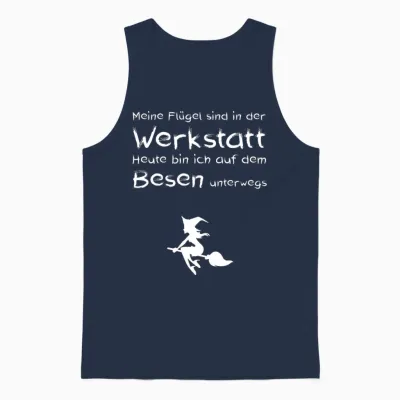 Lustiger Spruch Heute Bin Ich Mit Dem Besen Unterwegs Hexen Unisex Tank Top - Navy