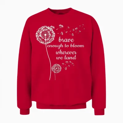 Brave Enough to Bloom Military Kids Month of Military Child T-Shirt Small Unisex Sweatshirt - Red