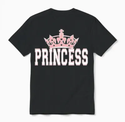 Princess Womens Unisex T-Shirt - Black