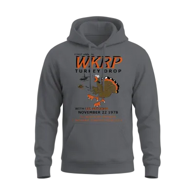 First Anuual Wkrp Turkey Drop with Les Nessman Unisex Hoodie - Charcoal