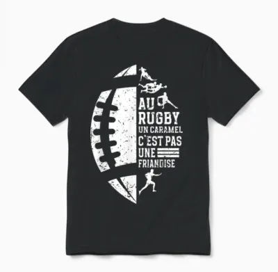 Funny Rugby Caramel It's Not a Sporty Treat T-Shirt, Black, S Unisex T-Shirt - Black