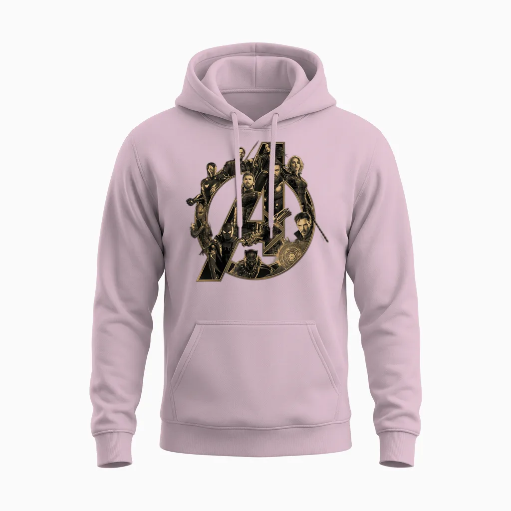 Marvel Avengers Infinity War Logo T-Shirt, Unisex Erwachsene, Kinder, Avengers Fans, Kurzarm, T-Shirt, Cartoon, Schwarz, S, Klassisch Geschnitten Unisex Hoodie in Light Pink