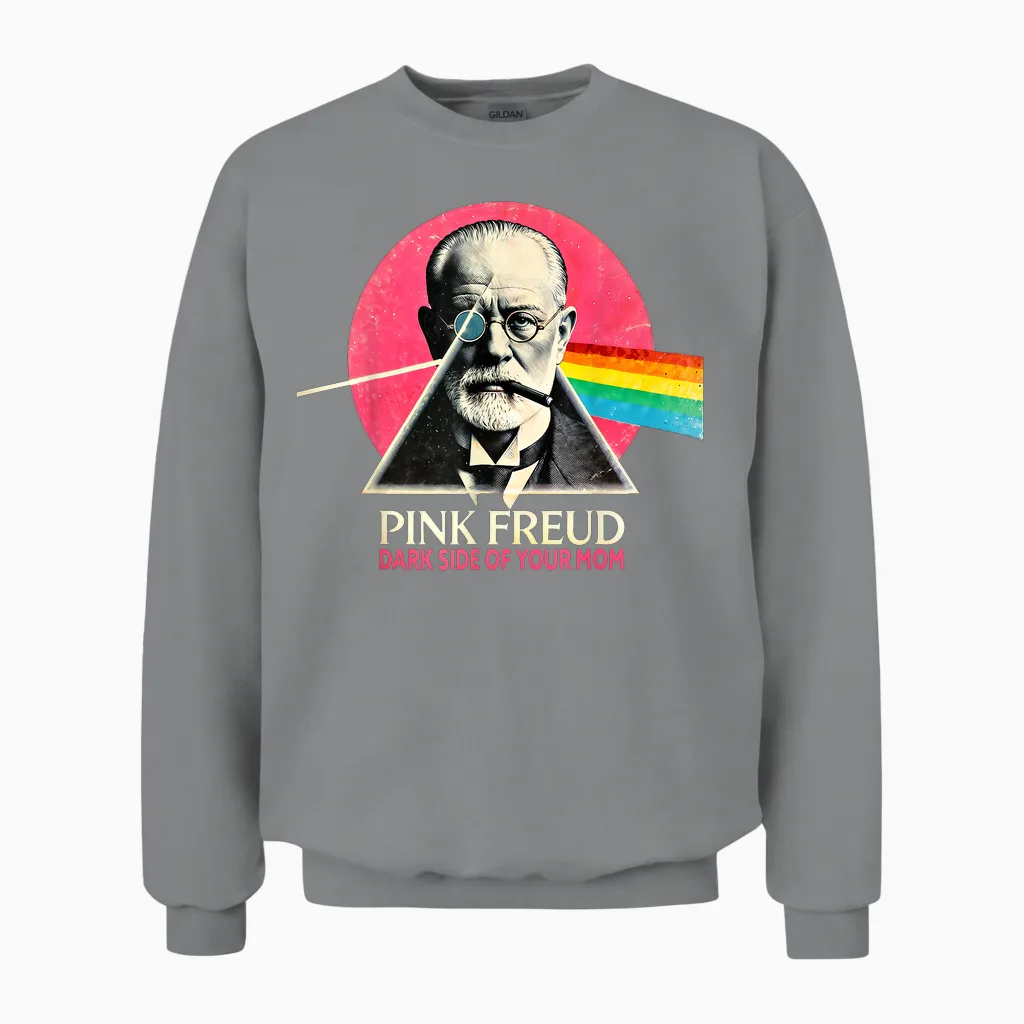 Franc Freud Dark Side of Your Mom Psychology Unisex Sweatshirt in Sport Grey