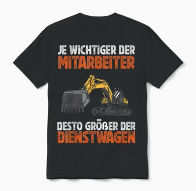 Mann Baggerfahrer Kleidung - Herren T-Shirt, Schwarz, S, Klassisch, Kurzarm, Witziges Bagger Bauarbeiter Design Unisex T-Shirt - Black