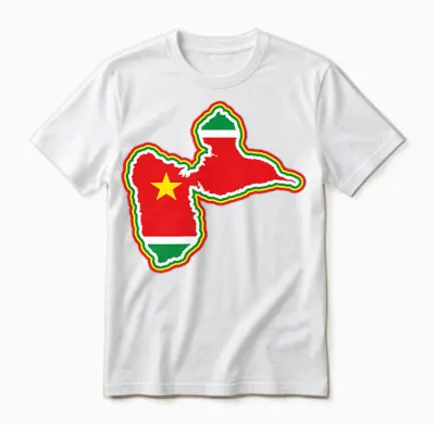 Beautiful Gift Idea Map of Guadeloupe 971 Gwada T-Shirt, Black, S Unisex T-Shirt - White