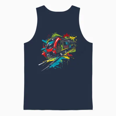 Graffiti Eisenbahn Modelleisenbahn Eisenbahnlinie Unisex Tank Top - Navy