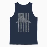 B 2 Spirit Stealth Bomber Patriotic Vintage Unisex Tank Top in Navy - 1