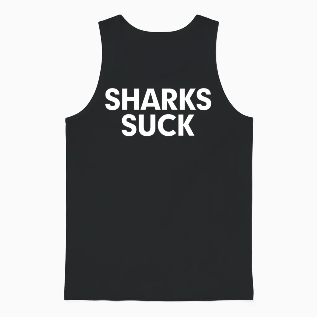Sharks Suck Unisex Tank Top in Black