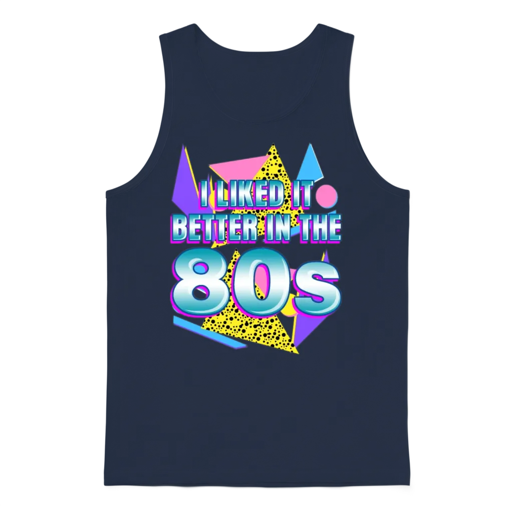 Retro 1980 80s Unisex Tank Top - Navy