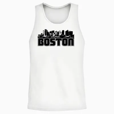Boston Skyline Unisex Tank Top - White