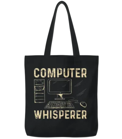 Computer Whisperer Funny Programming Computer Tote Bags - Black