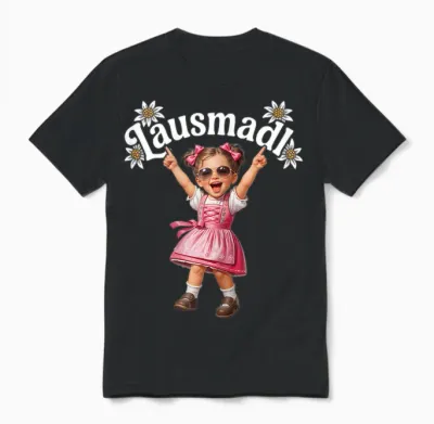 Lausmadl T-Shirt Children's Costume Shirt Girls Costume Unisex T-Shirt - Black
