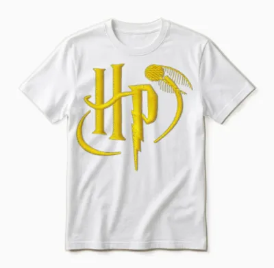 Harry Potter Small Logo Embroidery Unisex T-Shirt - White