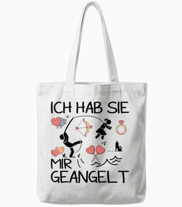 Verlobung Verkünden Ich Hab Sie Mir Geangelt Jga Frauen Tote Bags in White