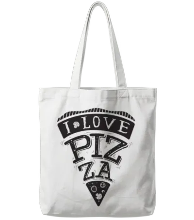 I Love Pizza Tote Bags - White