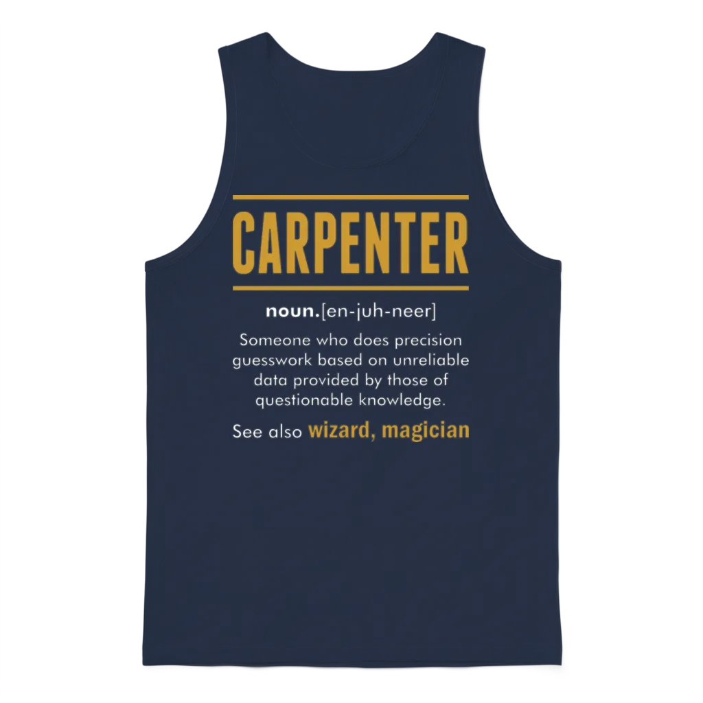 Carpenter Wizard Magician โ Construction Gift Unisex Tank Top - Navy