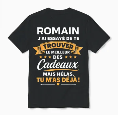 Idée Trouver Romain Humour Prénom Personnalisé Romain Unisex T-Shirt - Black