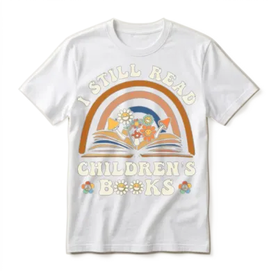 Rainbow I Still Read Children S Books Unisex T-Shirt - White