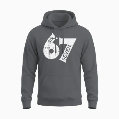 67 Meme Six Seven Number 6 7 on It Costume Boys Unisex Hoodie - Charcoal
