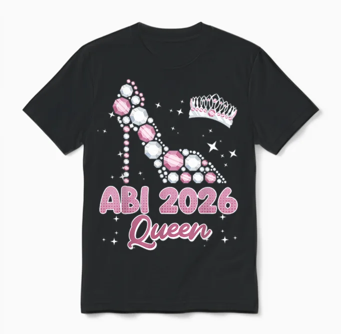 Abitur Queen Abi 2026 Abiturientinnen Lustiges Abitur Unisex T-Shirt in Black