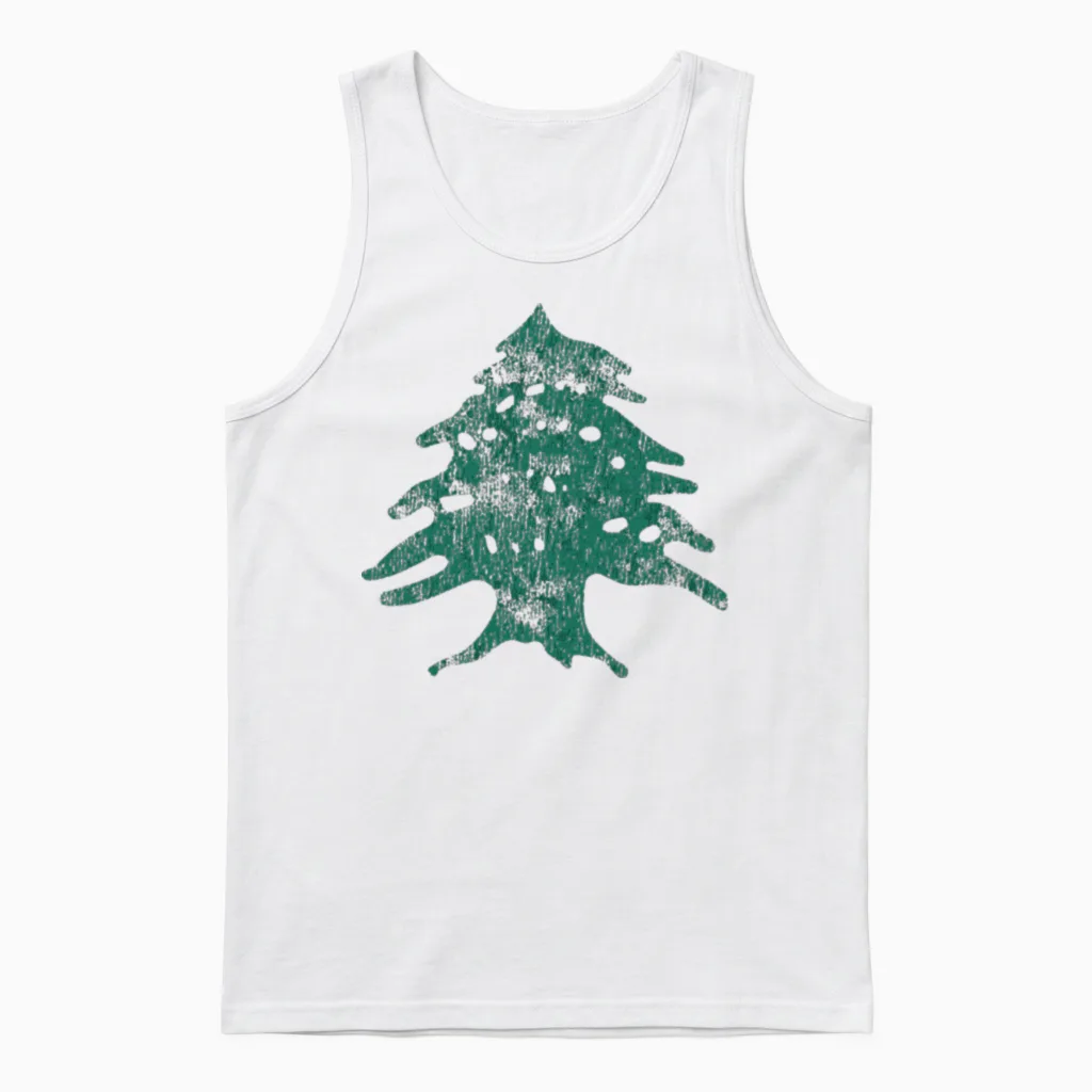 Lebanese Flag of Lebanon Gift Men Women Tree Souve Unisex Tank Top in White
