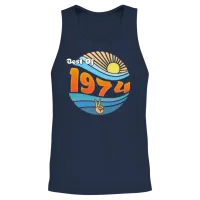 Timeless 1974 – Celebrating 51 Wonderful Years Unisex Tank Top - Navy – 2