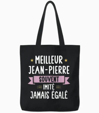 Unique Man Gift Humour Personalised Name Jean-Pierre T-Shirt, Black, S Tote Bags - Black