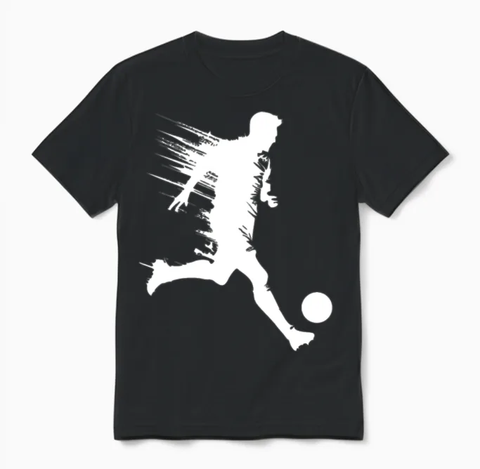 Soccer Player Unisex T-Shirt in Black