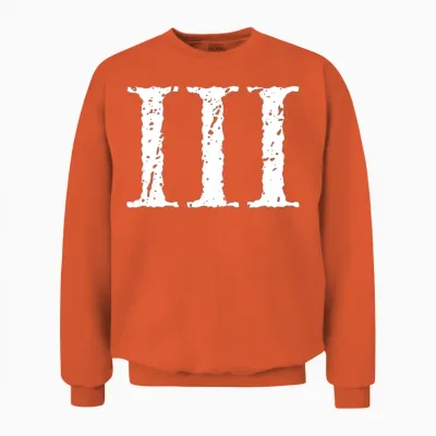 Roman Numeral 3 Iii ~ Three Unisex Sweatshirt - Orange