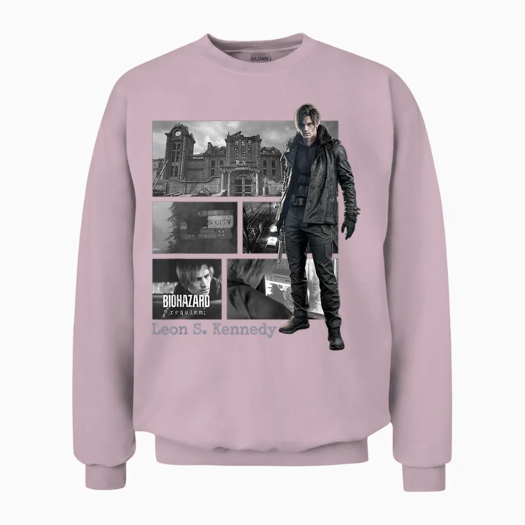 Resident Evil Requiem Leon Fp Unisex Sweatshirt in Light Pink